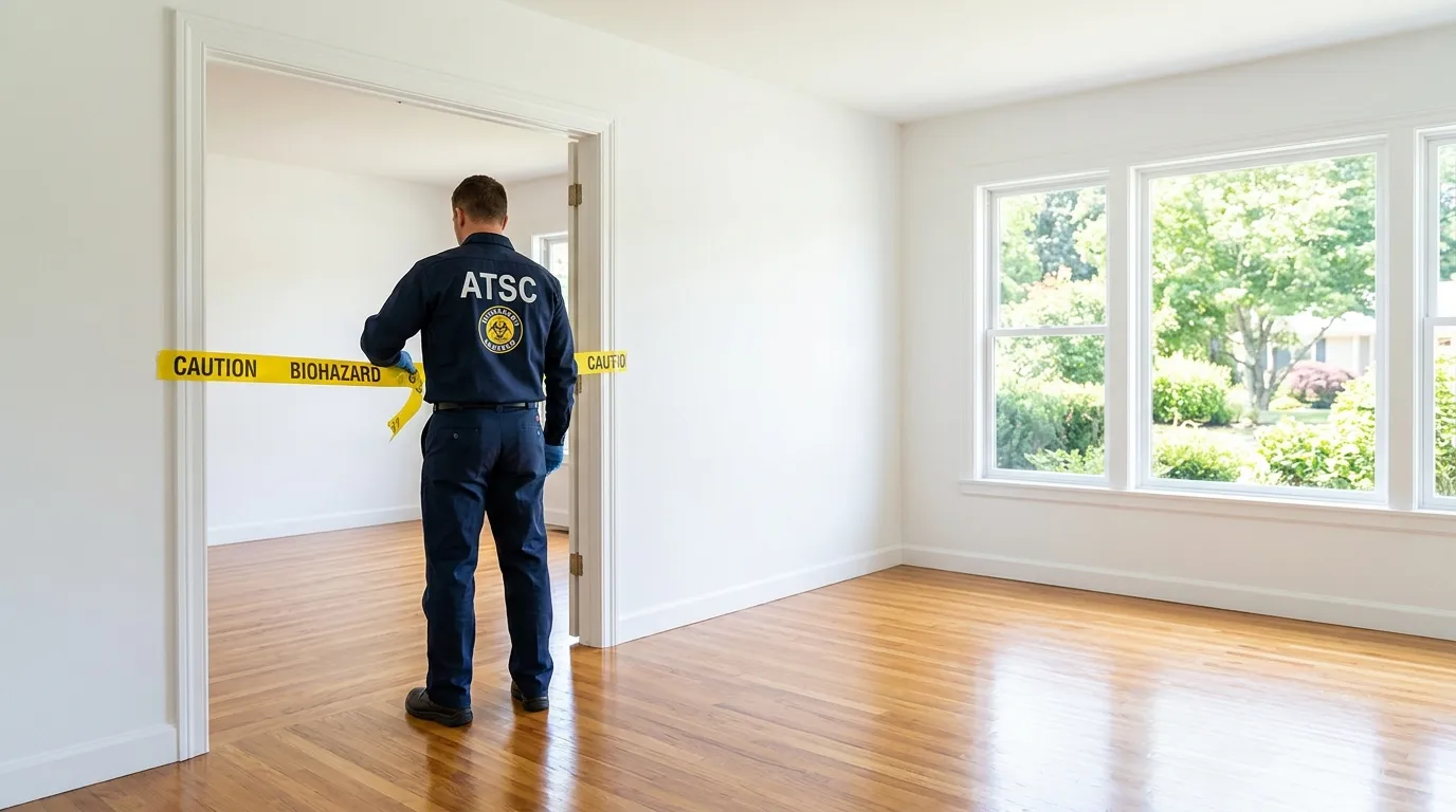 Certified biohazard cleanup crew performing Trauma Scene Cleanup in Ankeny